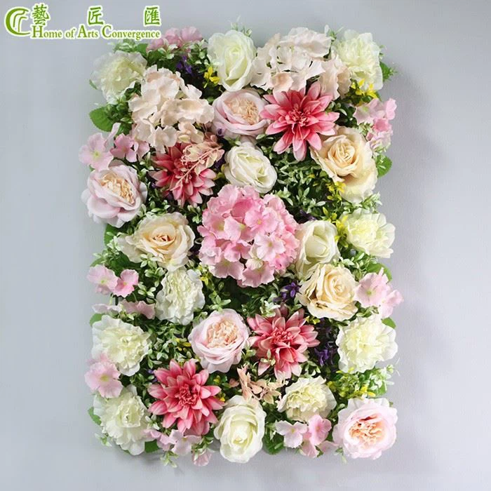 Artificial Flower Wall Cloth With Rose And Hydrangea For Wedding Home Decoration.jpg