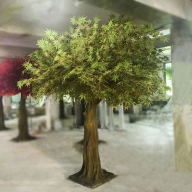 Decoración de vegetación artificial de gran árbol de arce verde falso
