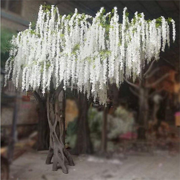 Árbol de glicina artificial de boda blanca